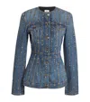 Haikure Studded Temple Denim Jacket In Blue
