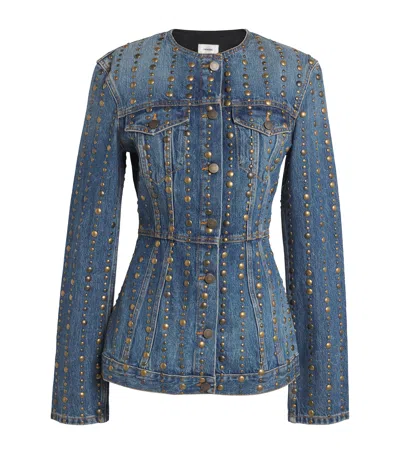 Haikure Studded Temple Denim Jacket In Blue