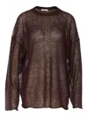 Haikure Crewneck Knitwear Sheer Fabric In Brown