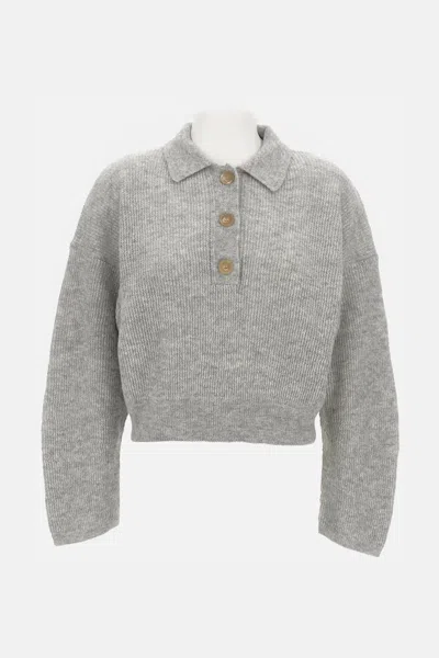Haikure Sweater With Buttons In Gray
