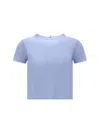 Haikure Silhouette Enhancing Crew Neck T-shirt In Blue