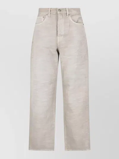 Haikure Tailored Trousers Belt Loops Back Pockets In Neutral