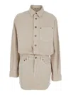 Haikure 'tamu' Beige Dress With Drop Shoulders And Logo Patch On The Back In Beige