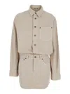 Haikure 'tamu' Beige Dress With Drop Shoulders And Logo Patch On The Back In Mid Black