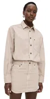 Haikure 'tamu' Beige Dress With Drop Shoulders And Logo Patch On The Back In Hazelnut