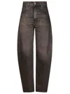 Haikure Relaxed-fit High-waist Jeans With Vintage Wash Effect In Black