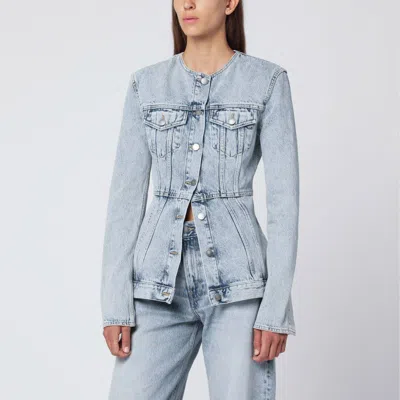 Haikure Button-down Long-sleeved Denim Jacket In Blue
