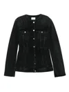 Haikure Temple Cinched Denim Jacket In Black