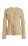 Haikure Temple Suede Jacket In Gray