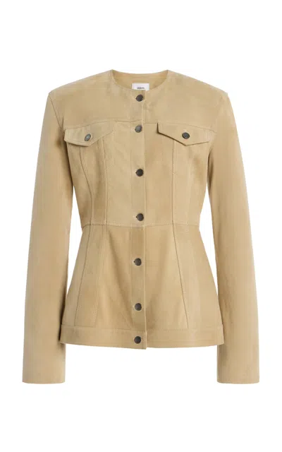 Haikure Temple Suede Jacket In Gray