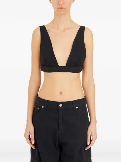 Haikure Tessav-neck Crop Top In Black