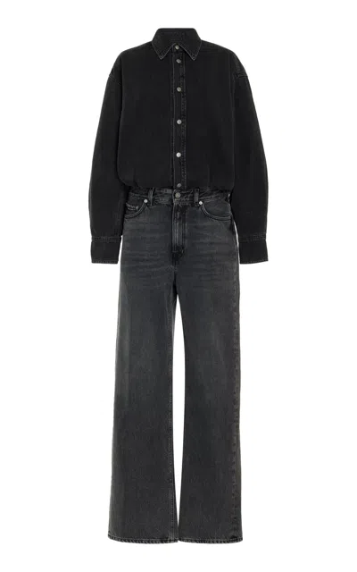Haikure Tessie Denim Jumpsuit In Black