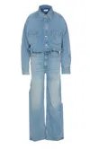 Haikure Tilda Relaxed-fit Denim Jumpsuit With Vintage Appeal In Blue Aqua