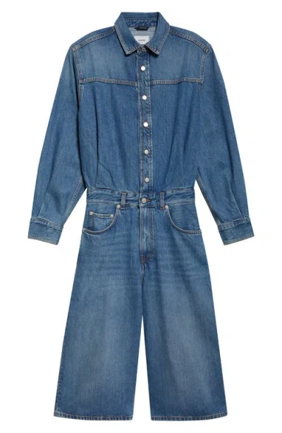 Haikure Tonya Denim Romper In Mediterranean Blue
