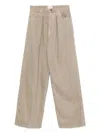 Haikure Candy Pleated Stretch Low-rise Wide-leg Jeans In Neutral
