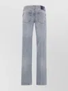 Haikure Trousers With Belt Loops And Contrast Stitching In Gray