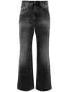 Haikure 'korea' Grey Jeans With Faded Effect And Logo Patch On The Back In Black