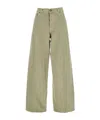 Haikure Bethany Green Jeans With Logo Patch On The Back In Cotton Twill Woman In Nude