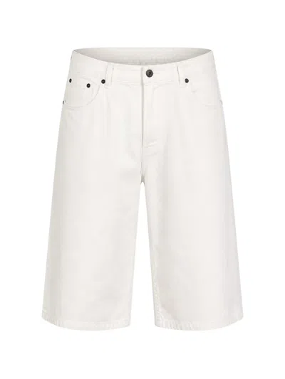 Haikure Twill-weave Bermuda Shorts In White