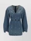 Haikure V-neckline Long Sleeves Panel Detailing Dress In Blue