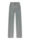 Haikure Five-pocket Denim Trousers Featuring Belt Loops In Gray