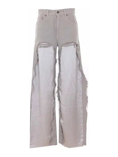 Haikure Ice Grey Bonnie Satin Bull Jeans In Gray
