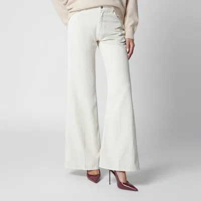 Haikure Velvet Cotton Trousers In Snow In White