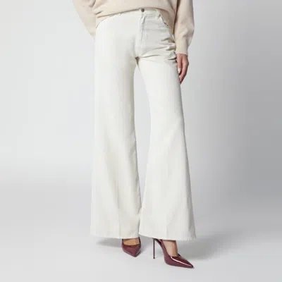 Haikure Velvet Cotton Trousers In Snow In White