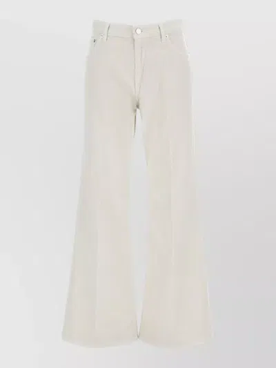 Haikure Velvet Straight-leg Trousers In White