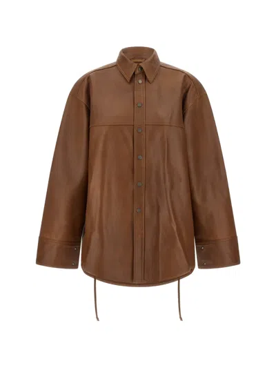 Haikure Victoria Shirt Relaxed Fit Long Sleeves In Brown