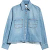 Haikure Washed Denim Jacket In Mediterranean Blue