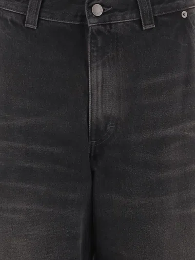 Haikure Washed Cotton Denim Jeans In Black
