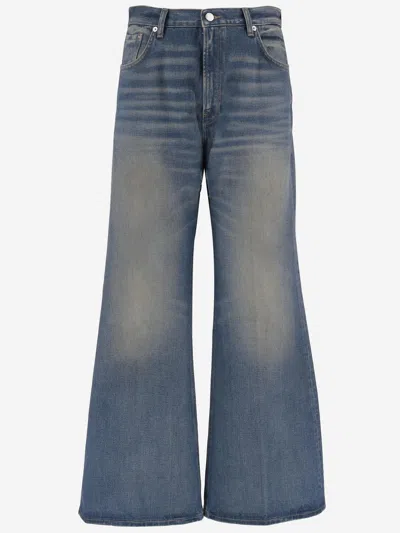 Haikure Washed Cotton Denim Jeans In Blue