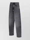 Haikure Washed Jeans Five-pocket Contrast Stitching In Gray