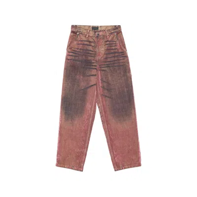 Haikure Washed-effect Hammer-loop Jeans In Pink