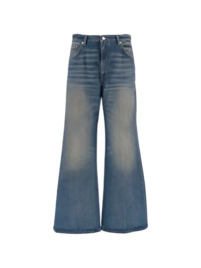 Haikure Washed-effect Wide-leg Jeans In Blue