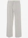 Haikure White Cotton And Linen Jeans In Gray