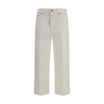 Haikure White Cotton Relaxed Fit Jeans