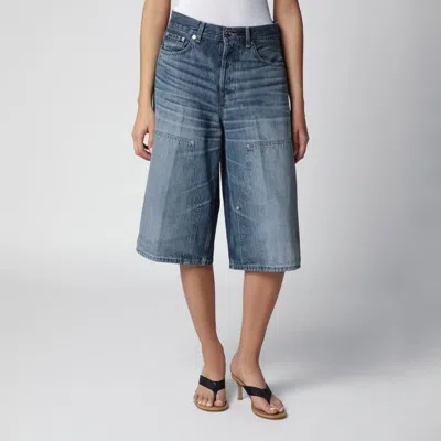 Haikure Wide Bermuda Shorts In Blue Ryder Denim
