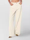 Haikure Wide Corduroy Trousers Belt Loops In Neutral