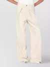 Haikure Wide Corduroy Trousers Front Pleats In Neutral
