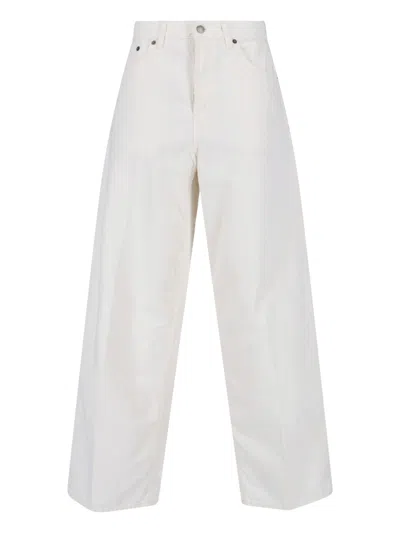 Haikure Wide Cotton And Linen Jeans In Gray