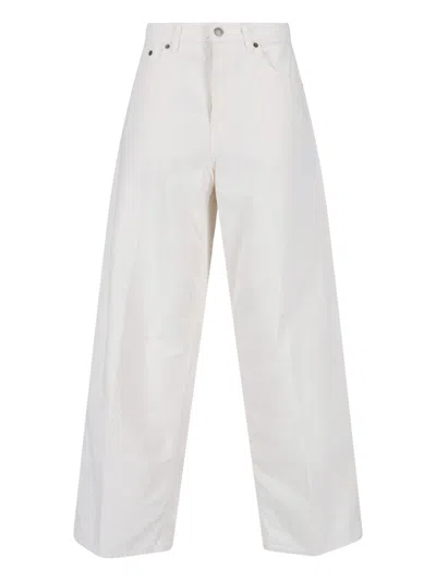 Haikure Wide Cotton And Linen Jeans In White