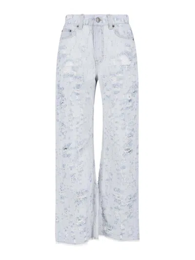 Haikure Wide Destroyed Winny Jeans In White