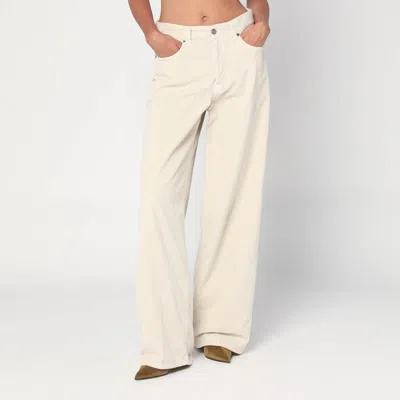 HAIKURE HAIKURE WIDE ECRU CORDUROY TROUSERS
