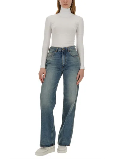 Haikure Wide Fit Cotton Jeans In Blue