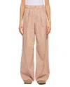 Haikure Wide High-waisted Jeans With Relaxed Fit And Pleat Details In Pink