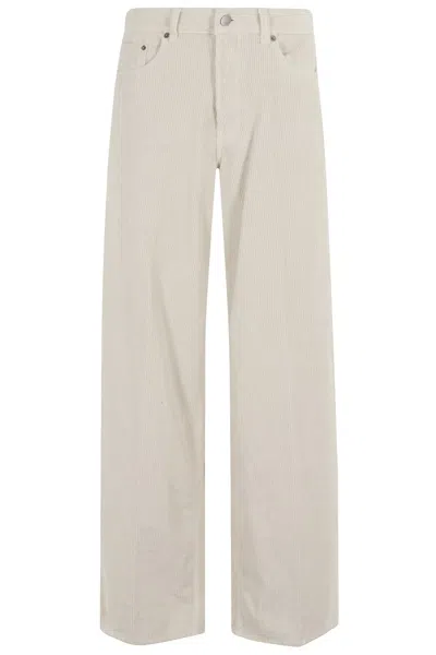 Haikure Wide-leg Corduroy Jeans With Classic Five-pocket Design In Neutral