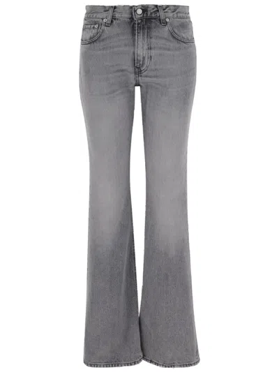 Haikure Wide Leg Cotton Denim Jeans In Gray