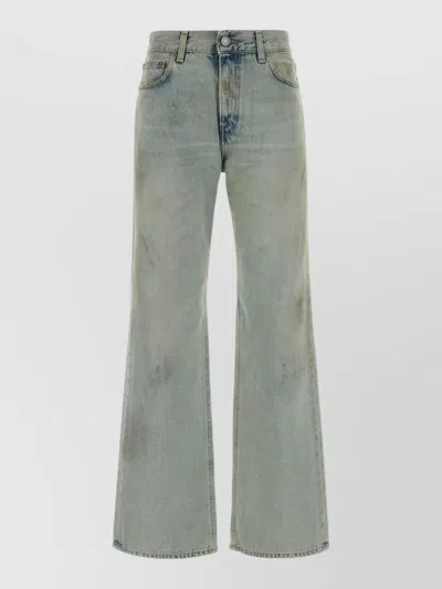 Haikure Wide Leg Denim Jeans Korean Style In Blue